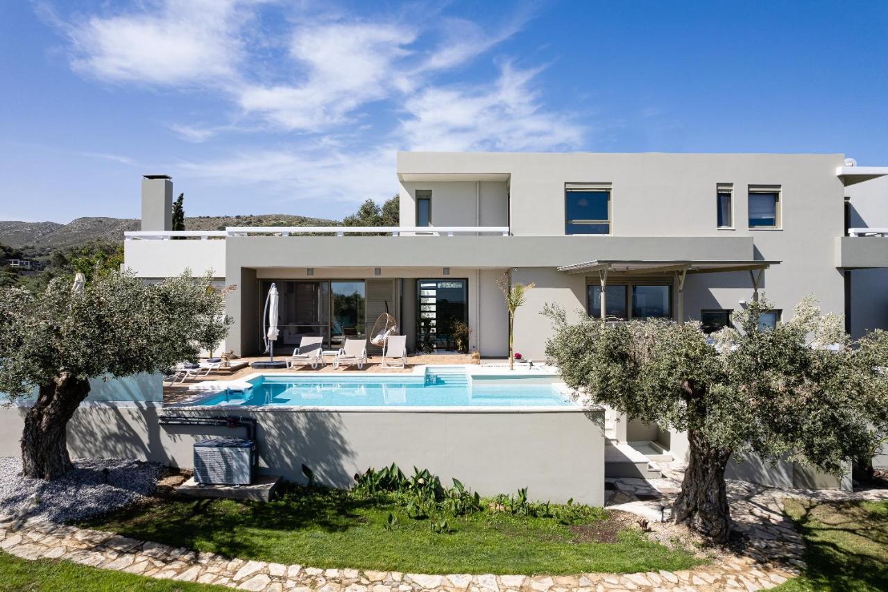 Rizes Villa With Jacuzzi & Heated Pool Agia Triada Buitenkant foto