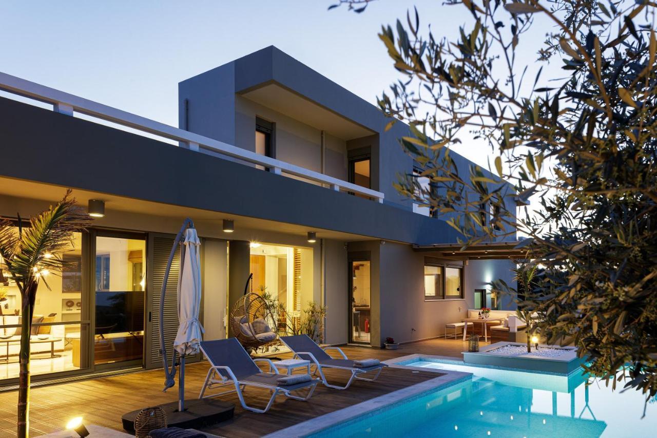 Rizes Villa With Jacuzzi & Heated Pool Agia Triada Buitenkant foto